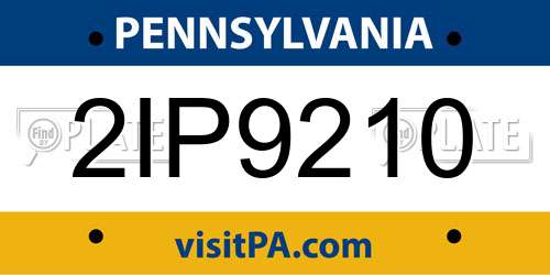 2IP9210 Pennsylvania License Plate
