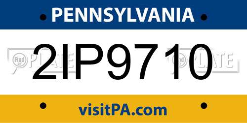 2IP9710 Pennsylvania License Plate