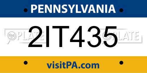 2IT435 Pennsylvania License Plate