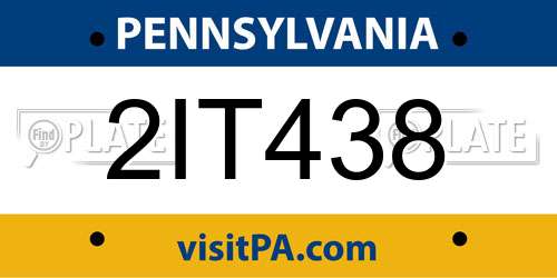2IT438 Pennsylvania License Plate