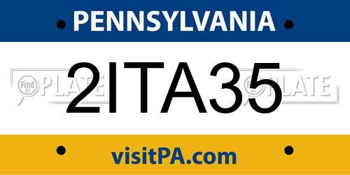 2ITA35 Pennsylvania License Plate