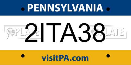 2ITA38 Pennsylvania License Plate