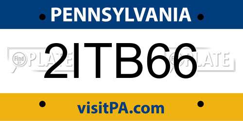 2ITB66 Pennsylvania License Plate
