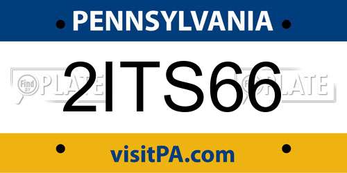 2ITS66 Pennsylvania License Plate