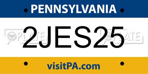 2JES25 Pennsylvania License Plate