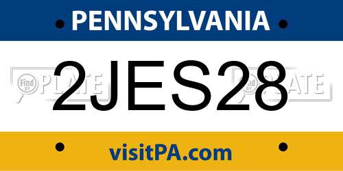 2JES28 Pennsylvania License Plate