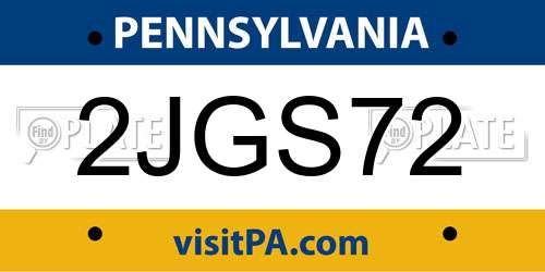 2JGS72 Pennsylvania License Plate