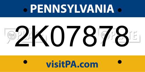 2K07878 Pennsylvania License Plate
