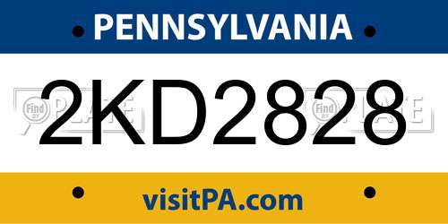 2KD2828 Pennsylvania License Plate
