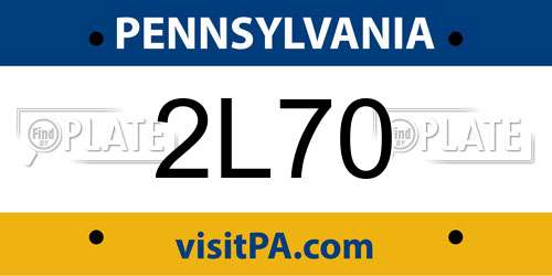 2L70 Pennsylvania License Plate