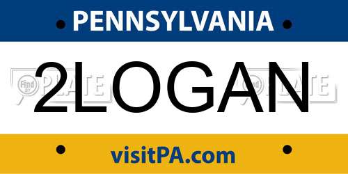 2LOGAN Pennsylvania License Plate