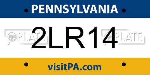 2LR14 Pennsylvania License Plate