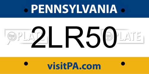 2LR50 Pennsylvania License Plate