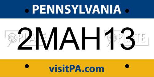2MAH13 Pennsylvania License Plate