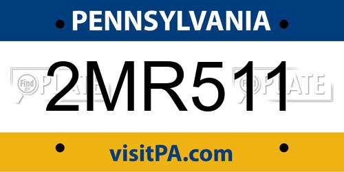 2MR511 Pennsylvania License Plate
