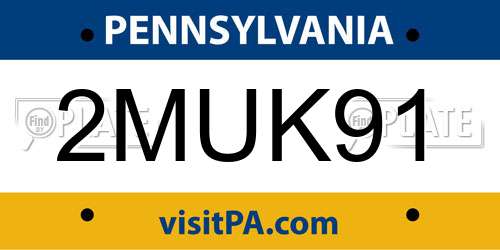 2MUK91 Pennsylvania License Plate