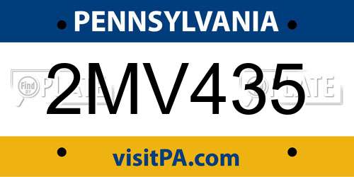 2MV435 Pennsylvania License Plate