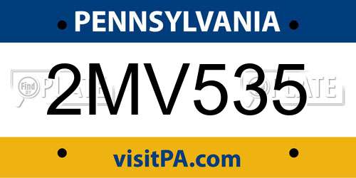 2MV535 Pennsylvania License Plate