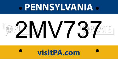 2MV737 Pennsylvania License Plate