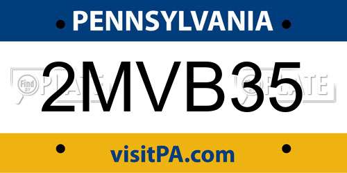 2MVB35 Pennsylvania License Plate