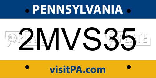 2MVS35 Pennsylvania License Plate