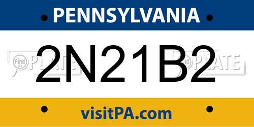 2N21B2 Pennsylvania License Plate