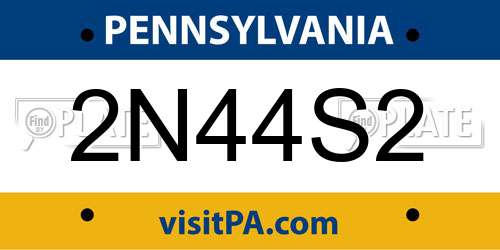 2N44S2 Pennsylvania License Plate