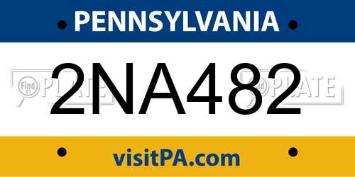 2NA482 Pennsylvania License Plate