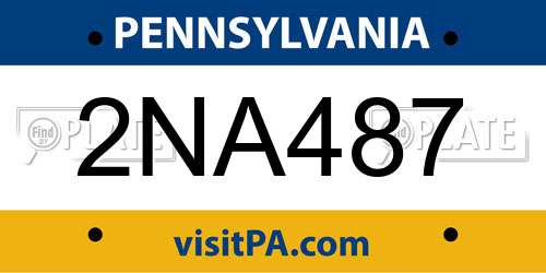 2NA487 Pennsylvania License Plate