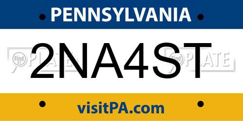 2NA4ST Pennsylvania License Plate