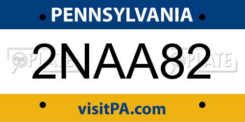 2NAA82 Pennsylvania License Plate
