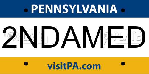 2NDAMED Pennsylvania License Plate