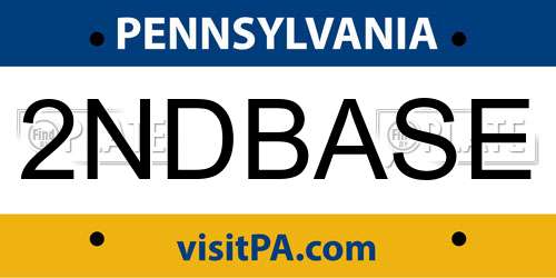 2NDBASE Pennsylvania License Plate