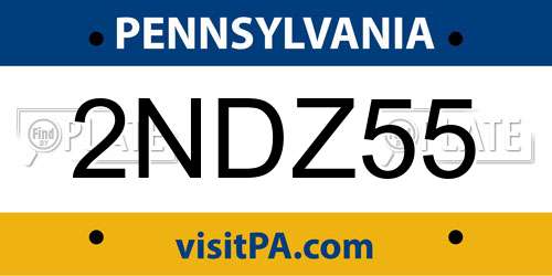 2NDZ55 Pennsylvania License Plate