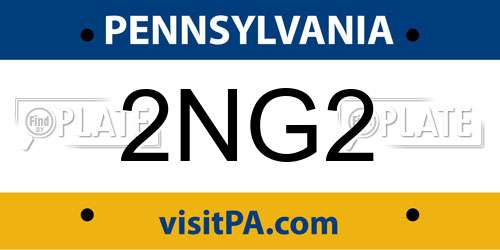 2NG2 Pennsylvania License Plate