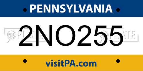 2NO255 Pennsylvania License Plate