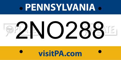2NO288 Pennsylvania License Plate