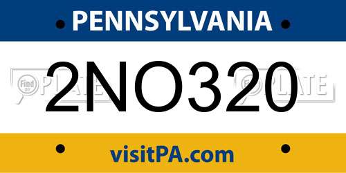 2NO320 Pennsylvania License Plate