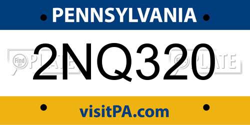 2NQ320 Pennsylvania License Plate