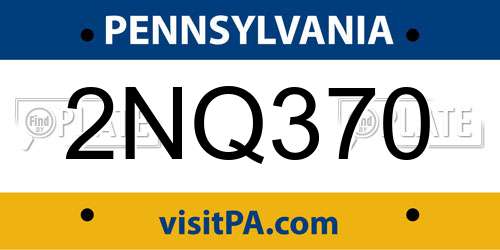 2NQ370 Pennsylvania License Plate