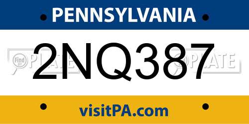 2NQ387 Pennsylvania License Plate
