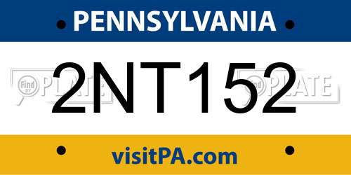 2NT152 Pennsylvania License Plate