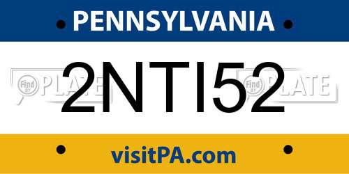 2NTI52 Pennsylvania License Plate