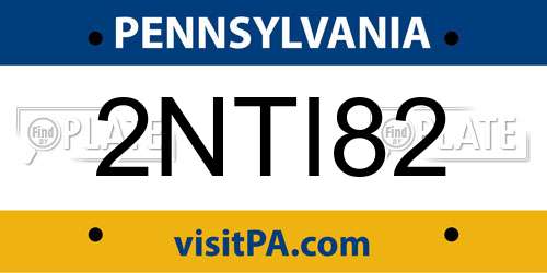 2NTI82 Pennsylvania License Plate