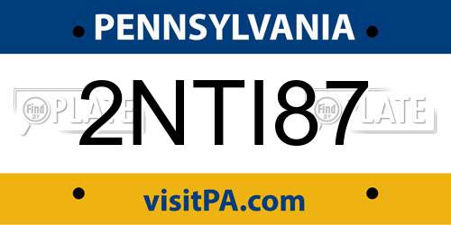 2NTI87 Pennsylvania License Plate