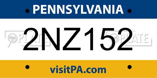 2NZ152 Pennsylvania License Plate