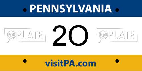 2O Pennsylvania License Plate