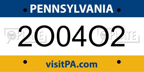 2O04O2 Pennsylvania License Plate