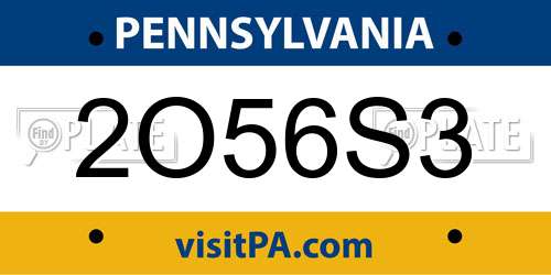 2O56S3 Pennsylvania License Plate