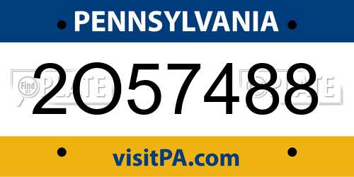 2O57488 Pennsylvania License Plate
